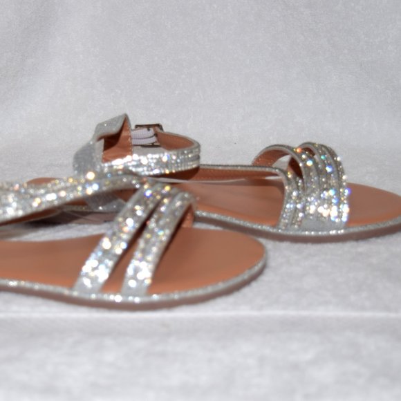 NWOT Nanette Lepore Girls sparkly sandals size 4 - Picture 3 of 3